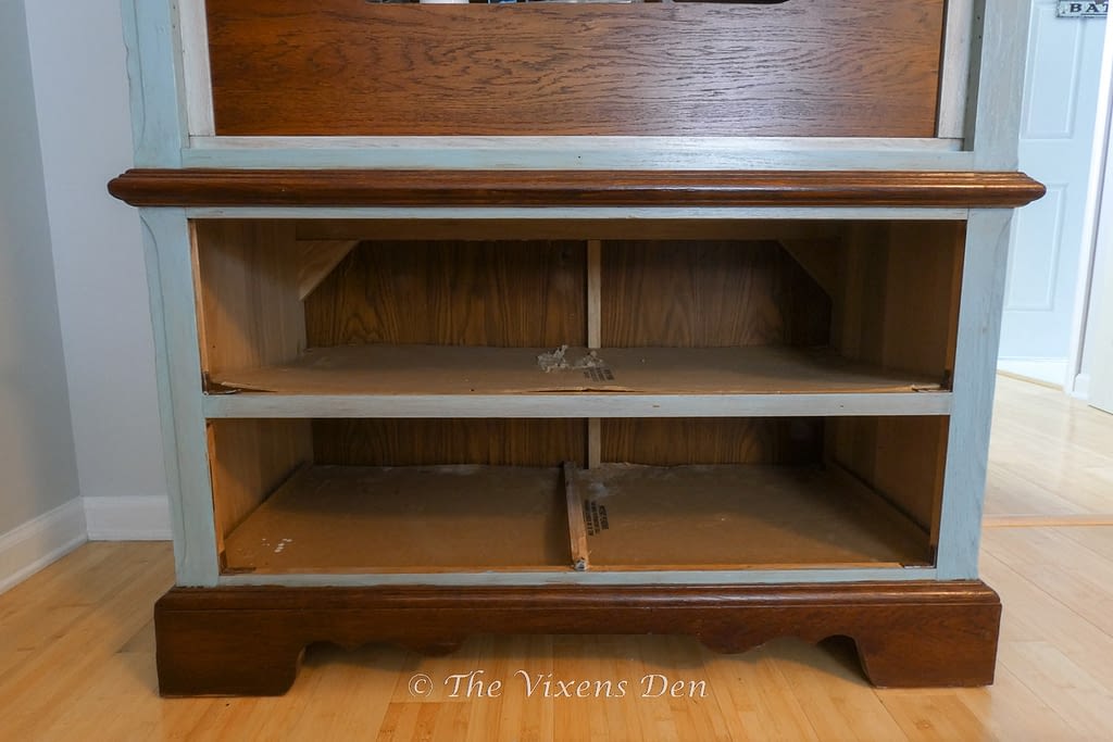 damaged cabinet drawer partition and missing drawer guide