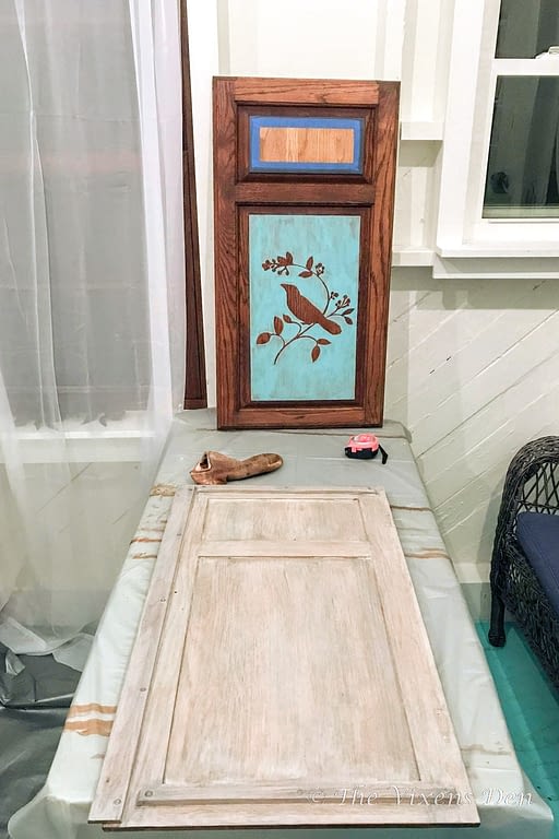 painted and stained cabinet doors