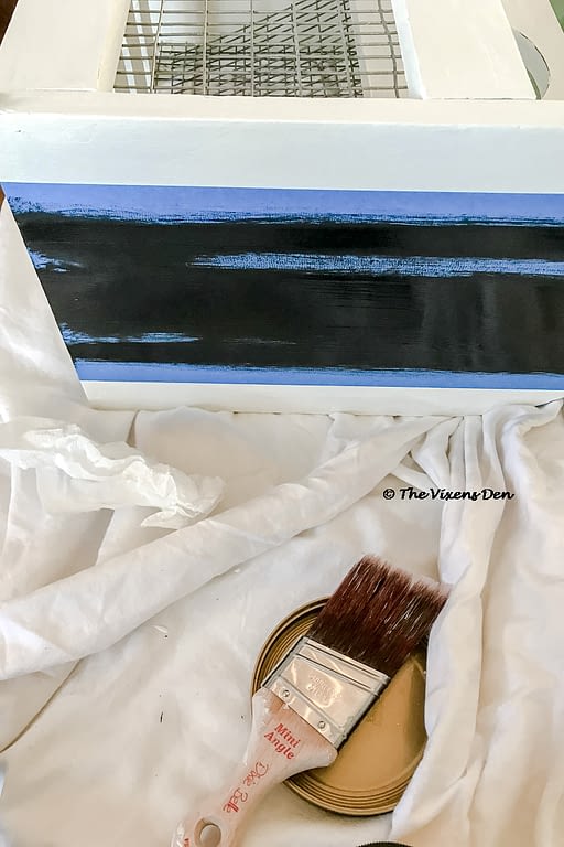 grain sack stripes painted with Caviar and a mini-angle brush
