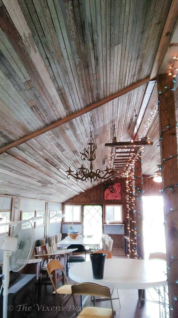 she-shed ceiling inspiration photo at Evergreen Lavender Farm